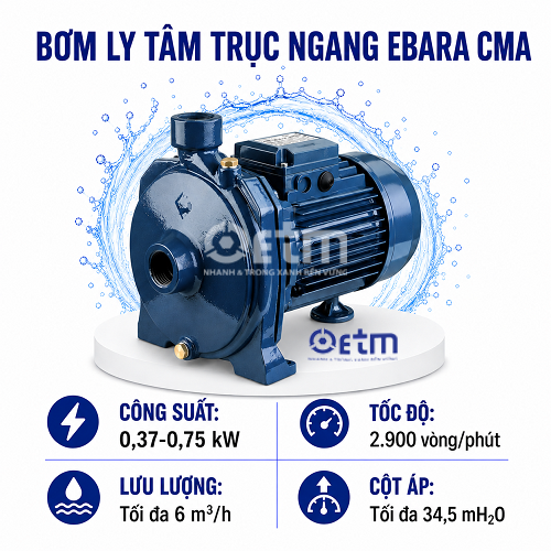 BƠM LY TÂM TRỤC NGANG EBARA CMA